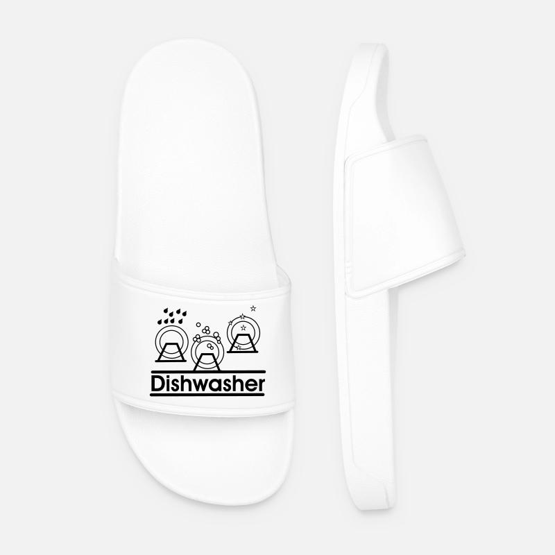 Dishwasher logo with text 'Dishwasher'' - Men’s Pool Sliders - white