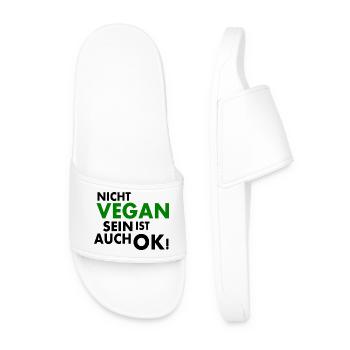 Nicht vegan sein ist auch ok - Männer Badelatschen - Weiß - Vorne