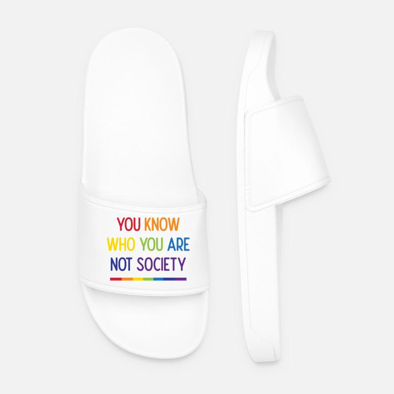 Live With Pride - Men’s Pool Sliders - white