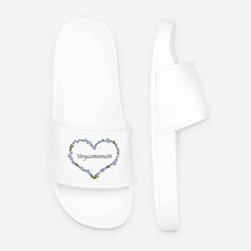 Forget-me-not - Men’s Pool Sliders - white