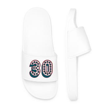 30. 30 ANS. 30e ANNIVERSAIRE. ANNIVERSAIRE 30 ANS. - Claquettes Homme - blanc - Devant