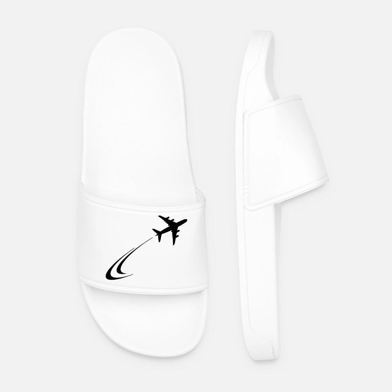 Plane flies away - Men’s Pool Sliders - white