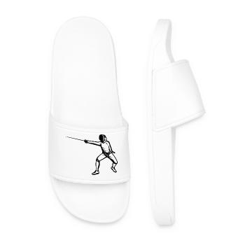 Funny Fencer - Men’s Pool Sliders - white - Front