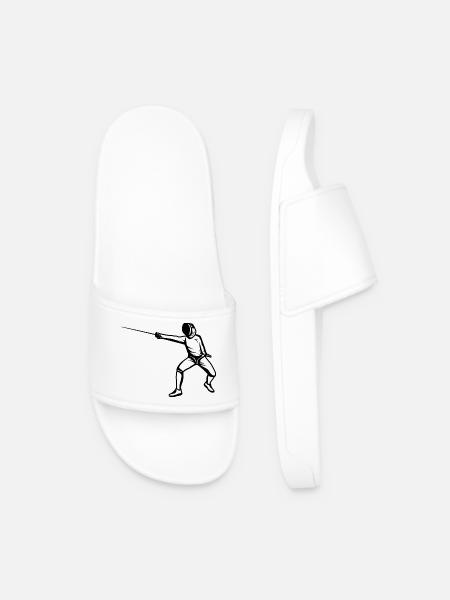 Funny Fencer - Men’s Pool Sliders - white