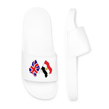 Flag of England and flag Egypt - Men’s Pool Sliders - white - Front