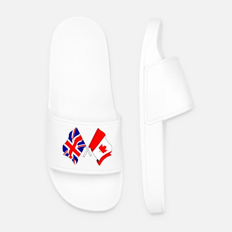 Drapeau de l’Angleterre et drapeau du Canada - Claquettes Homme - blanc