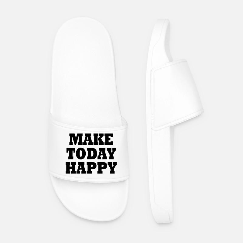 Make today happy - Men’s Pool Sliders - white