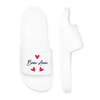 BONNE ANNEE. SAINT SYLVESTRE. NOUVELLE ANNÉE - Claquettes Homme - blanc - Devant
