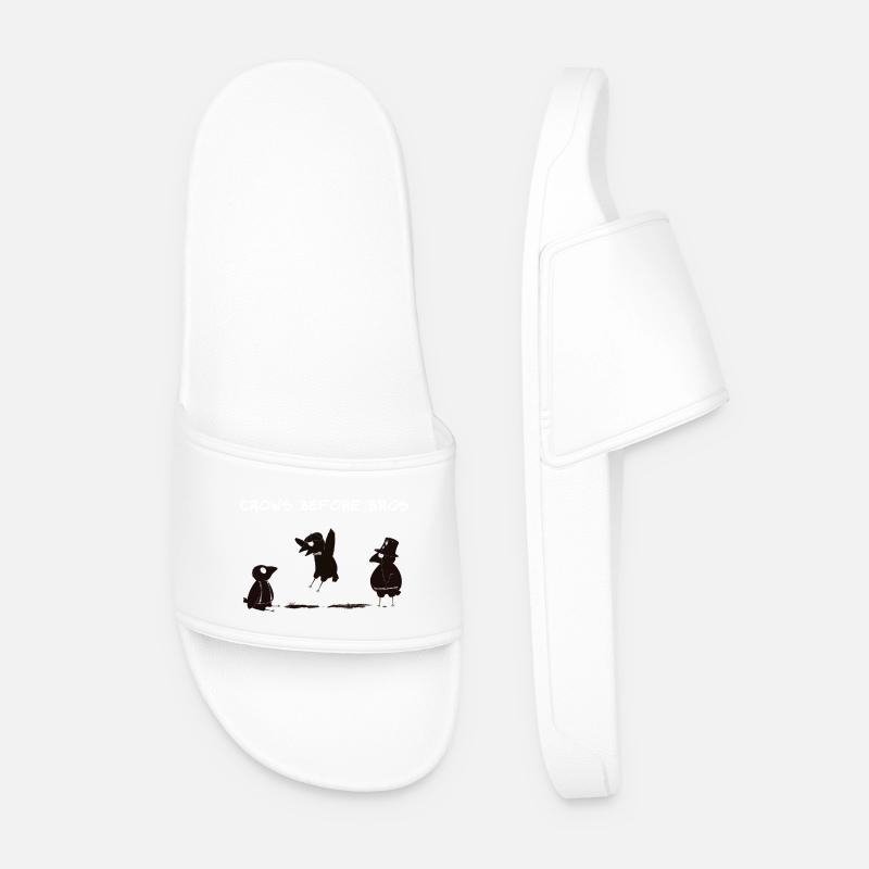 crows before bros - Men’s Pool Sliders - white