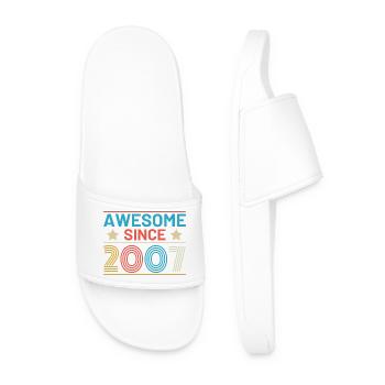 Birthday Retro Awesome since 2007 - Men’s Pool Sliders - white - Front