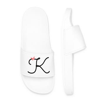 Letter K Butterfly Letter - Men’s Pool Sliders - white - Front
