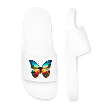 Schmetterling - Männer Badelatschen - Weiß - Vorne