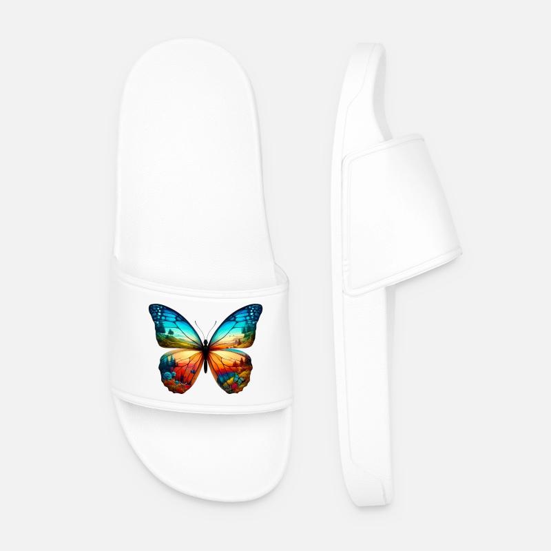 Schmetterling - Männer Badelatschen - Weiß
