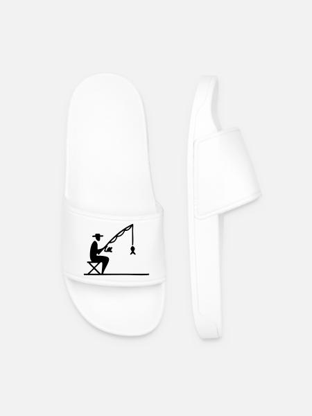 Pêcheur avec itinéraire et poisson - Claquettes Homme - blanc