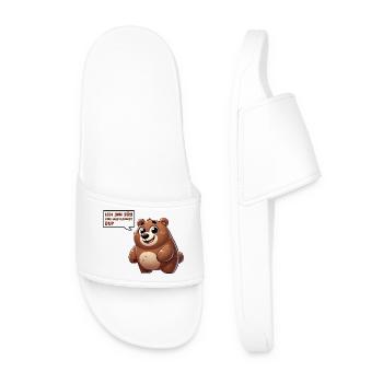 Bear Comic Cute - Men’s Pool Sliders - white - Front