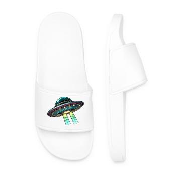 Soucoupe OVNI Bande Dessinée - Claquettes Homme - blanc - Devant