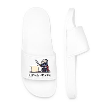 Cute Knight vs Scroll – Rules Are For - Men’s Pool Sliders - white - Front