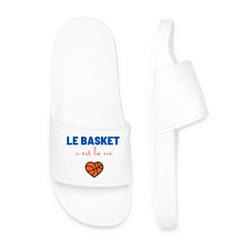 le basket c est la vie,Basket,Basketball,Sport - Claquettes Homme - blanc - Devant