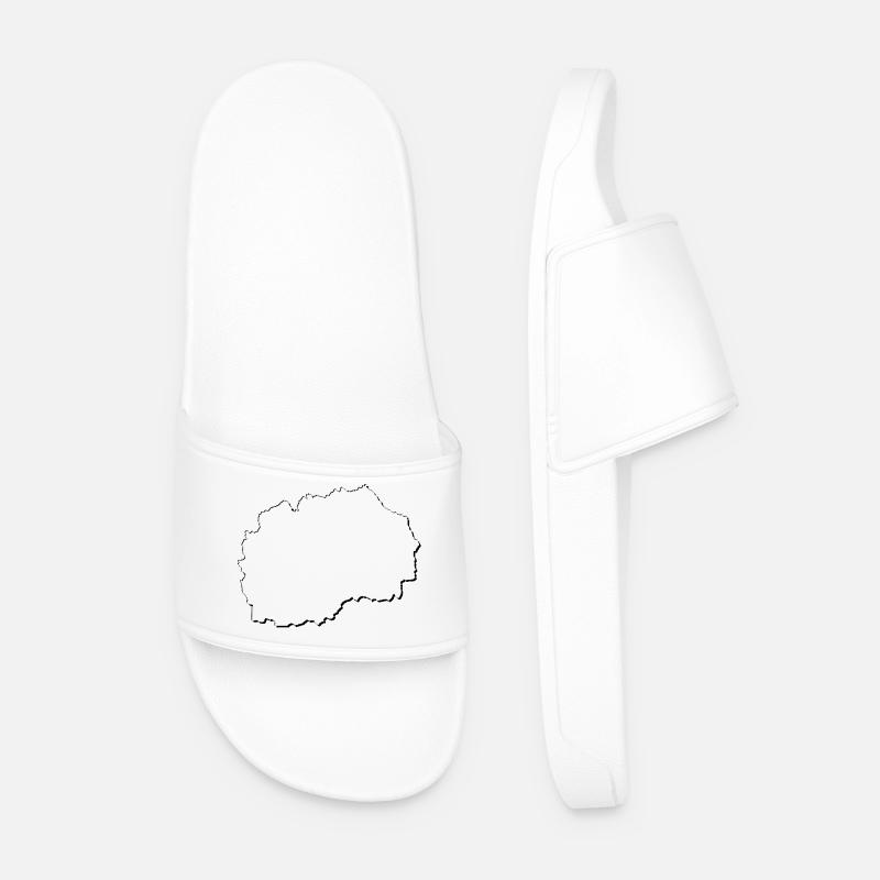 Macedonia map as an outline - Men’s Pool Sliders - white
