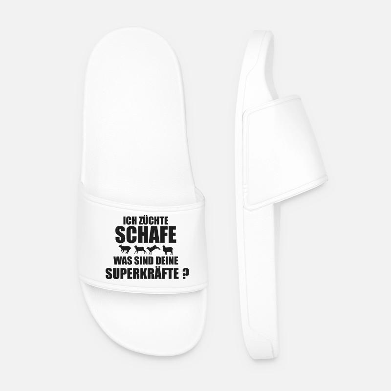 Schaf Schafe Schafzüchter Geschenk - Männer Badelatschen - Weiß