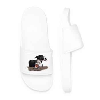 Bull Terrier "I love Coffee" - Men’s Pool Sliders - white - Front