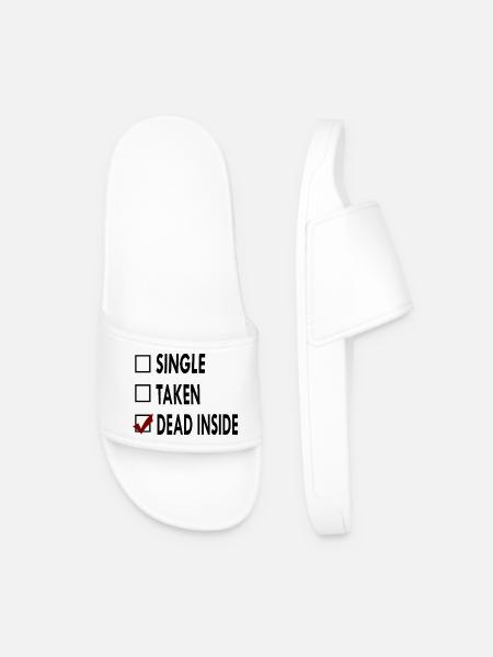 SINGLE noir blanc DEAD - Claquettes Homme - blanc