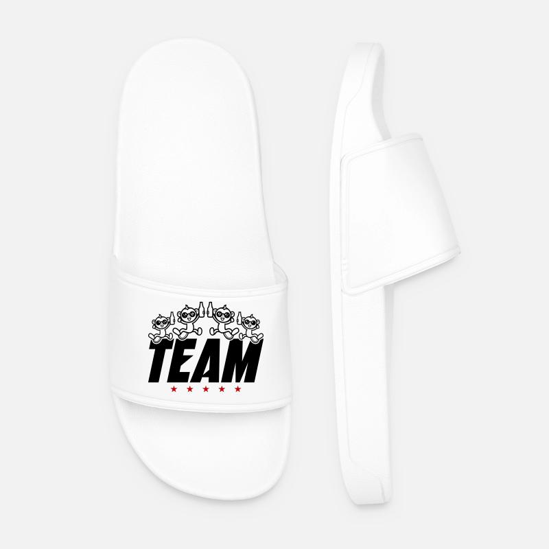 Monkey Team Party Beer - Men’s Pool Sliders - white