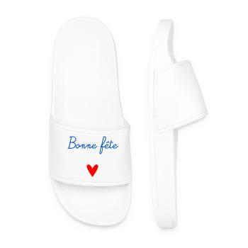BONNE FÊTE. COEUR. BONNE FÊTE MAMAN. MAMAN - Claquettes Homme - blanc - Devant
