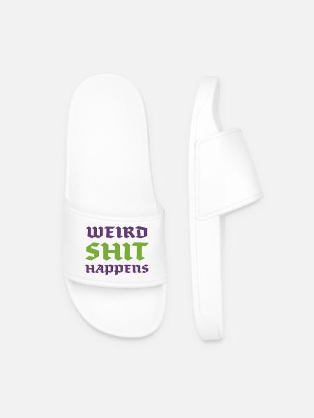 Weird Shit Happens - Men’s Pool Sliders - white