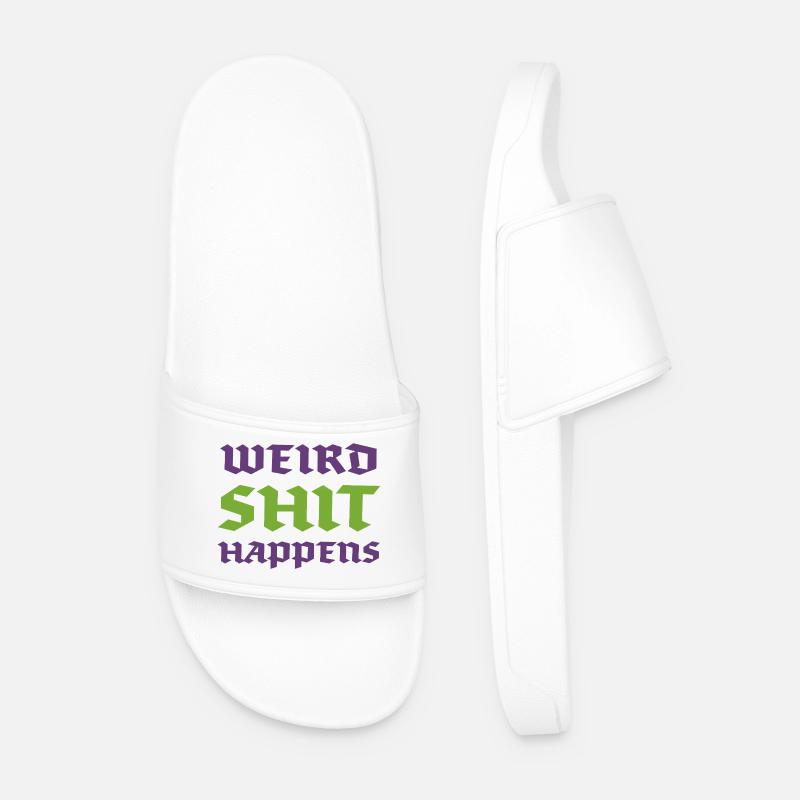 Weird Shit Happens - Men’s Pool Sliders - white