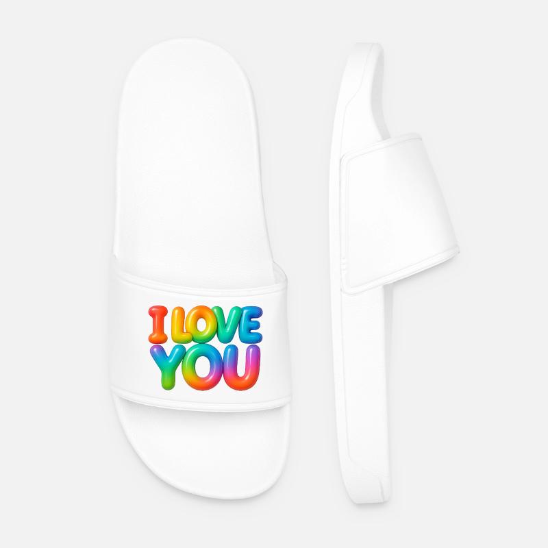 I love you - Männer Badelatschen - Weiß