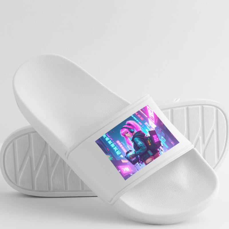 Cyber DJ Coder – Beats, Bytes & Blinks Männer Badelatschen