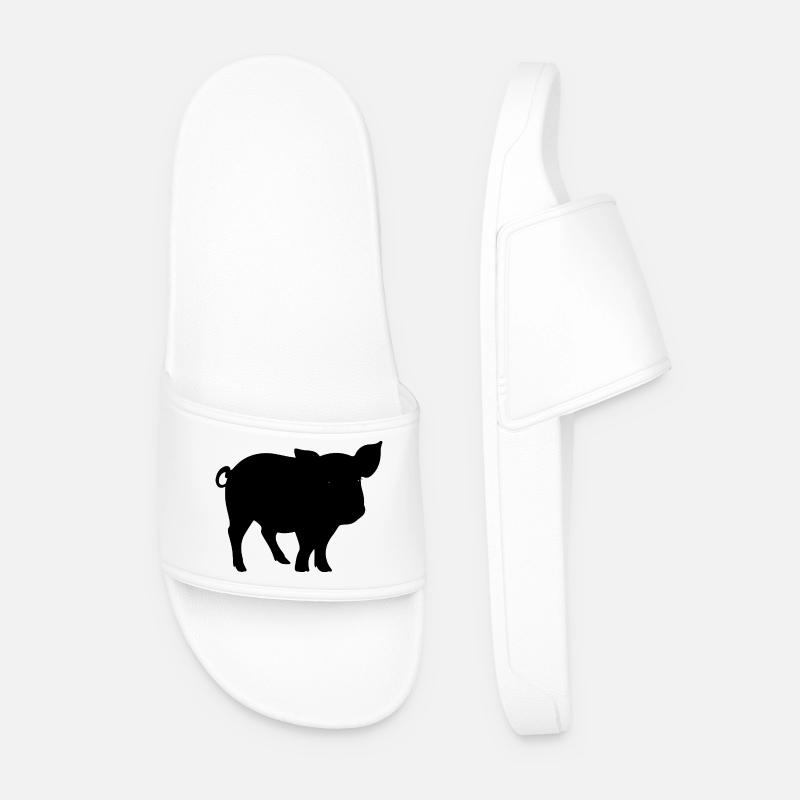Niedliche Schweinesilhouette - Männer Badelatschen - Weiß