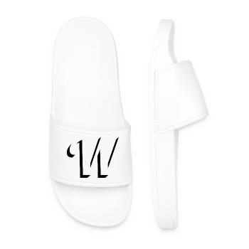 Letter W, name, the letter W - Men’s Pool Sliders - white - Front