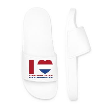 Herz mit Flagge der Niederlande - Männer Badelatschen - Weiß - Vorne