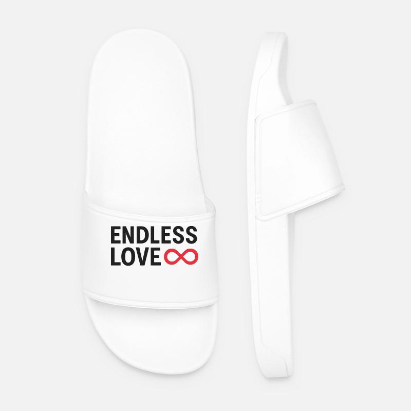 Endless Love Infinity Design - Men’s Pool Sliders - white