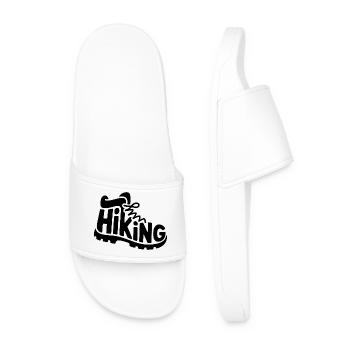 Hiker Typography - Hiking Design - Men’s Pool Sliders - white - Front