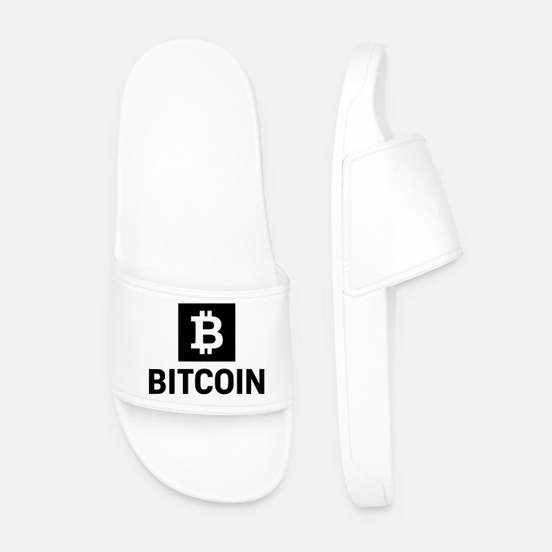 Bitcoin B - Men’s Pool Sliders - white