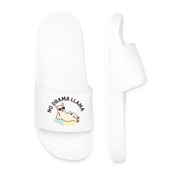Illustration de lama décontractée avec des lunettes de soleil disant - Claquettes Homme - blanc - Devant