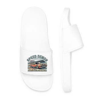 Voiture de course Speed Demón Design - Claquettes Homme - blanc - Devant
