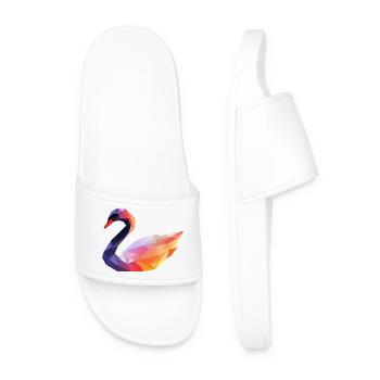 Logo géométrique coloré en forme de cygne - Claquettes Homme - blanc - Devant