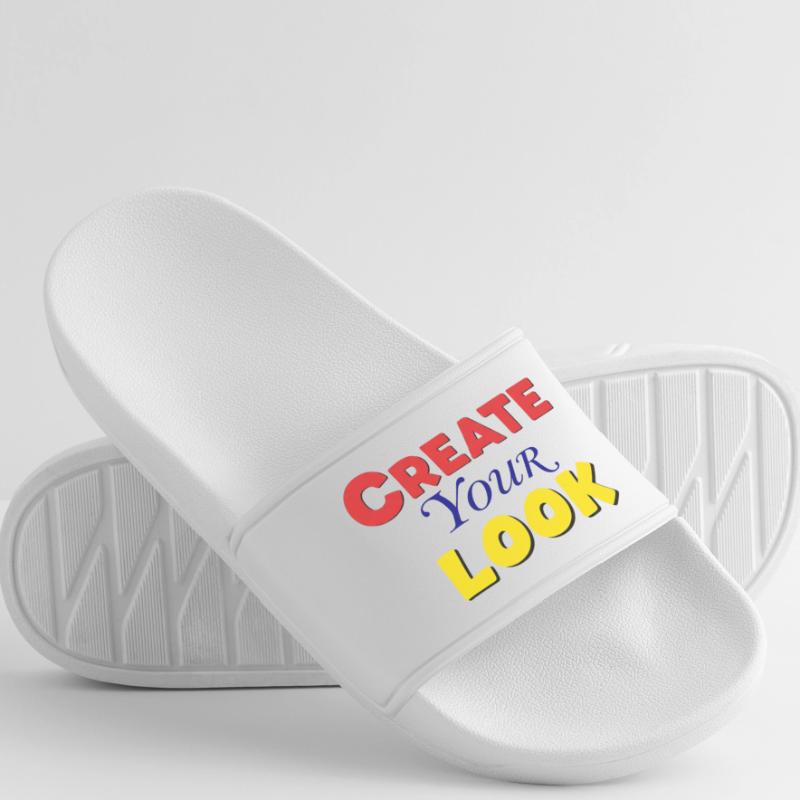 Conception créative de texte coloré vif Claquettes Homme