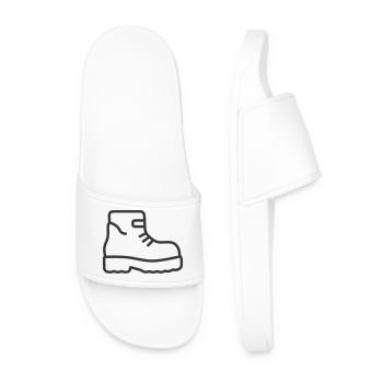 Hiking Boot Icon - Men’s Pool Sliders - white - Front