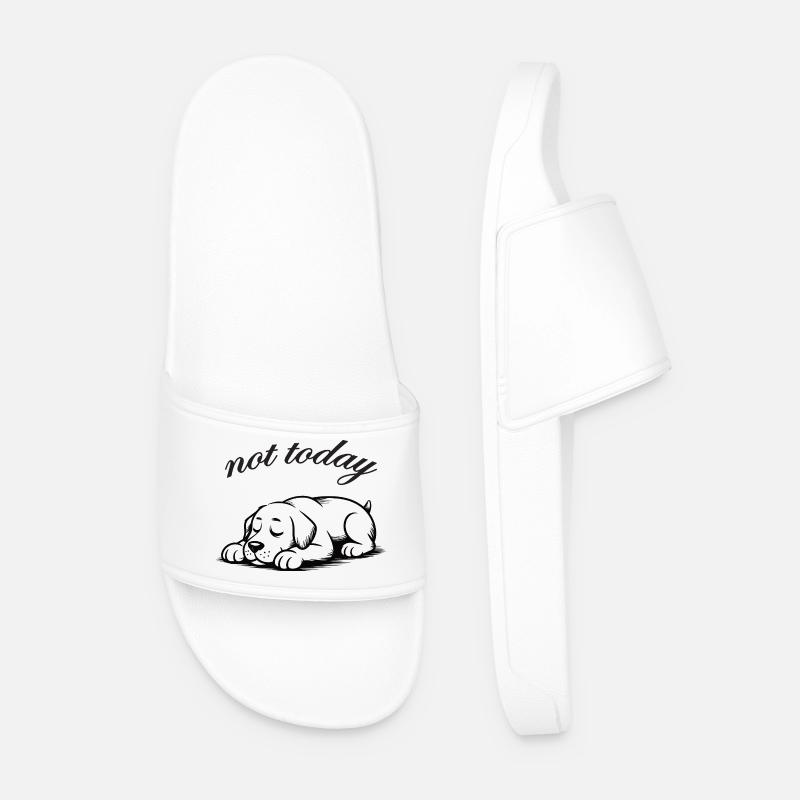 Not today labrador retriver slumber - Men’s Pool Sliders - white