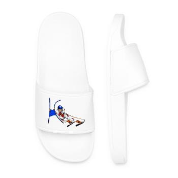 Alpine skis in archway flight - Men’s Pool Sliders - white - Front