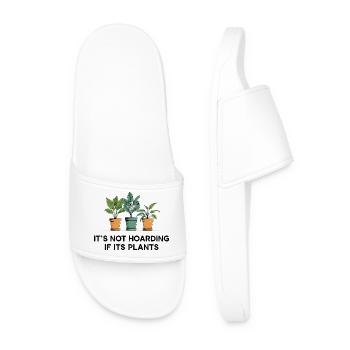 Not Hoarding If It's Plants - Men’s Pool Sliders - white - Front