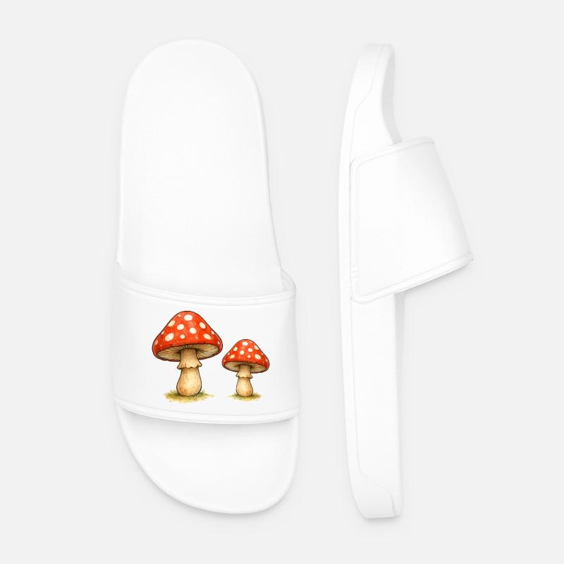 Red Toadstool Duo - Men’s Pool Sliders - white