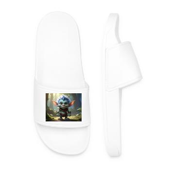 Blue forest troll in the moon forest - Men’s Pool Sliders - white - Front