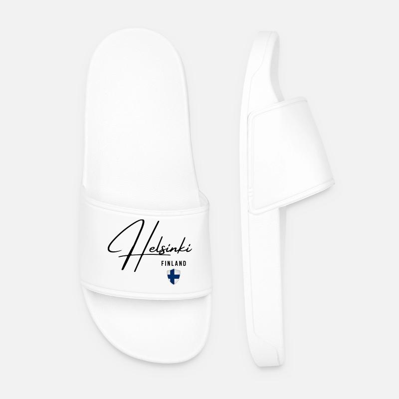 Elegantes Design Helsinki, ich liebe Helsinki - Männer Badelatschen - Weiß