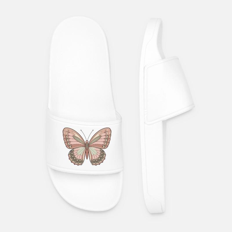 Boho Schmetterling - Männer Badelatschen - Weiß